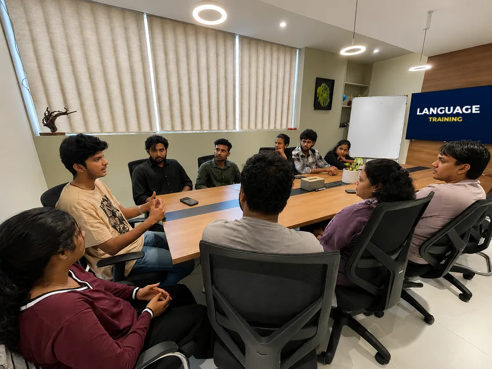Speaking round · live practice at the Cokonet language centre