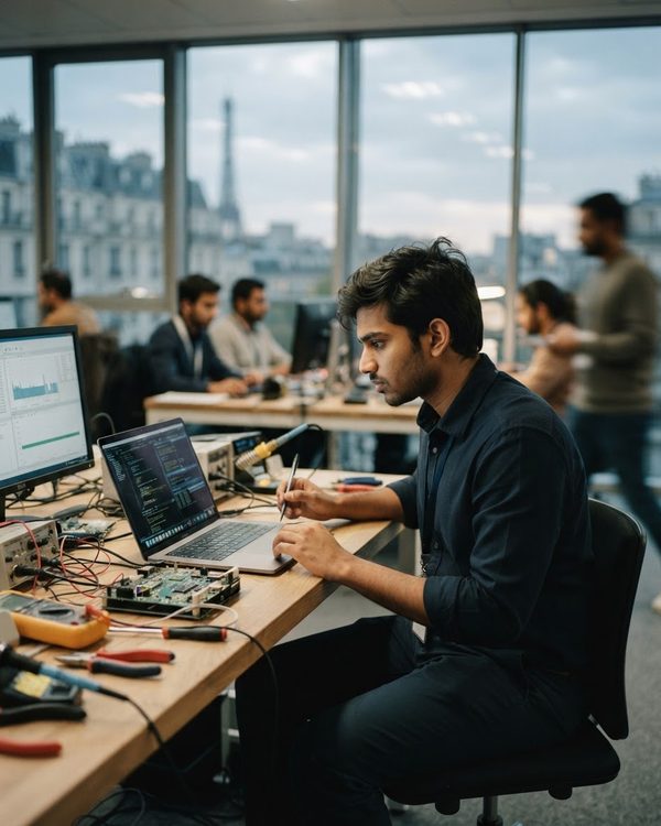South Indian intern working in a French company