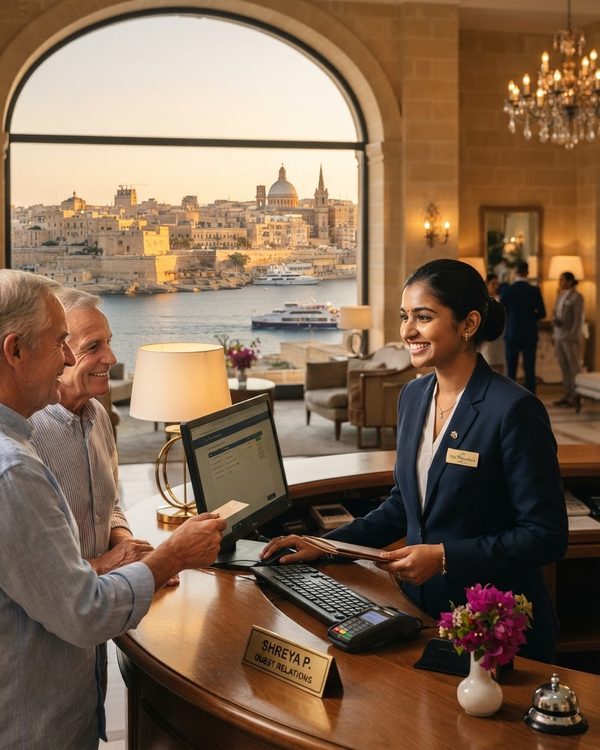 South Indian professional working in Malta