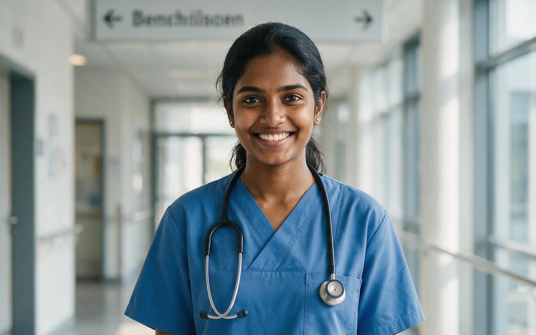 South Indian nurse working in a German hospital