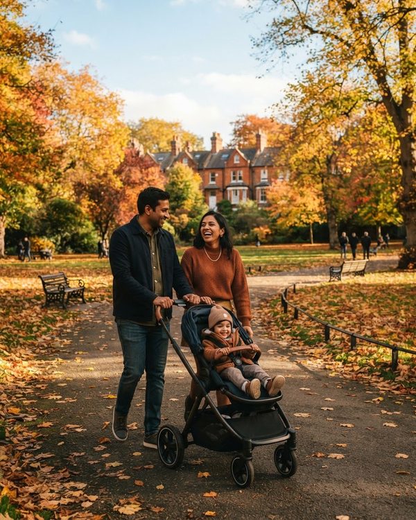 South Indian family in a UK park