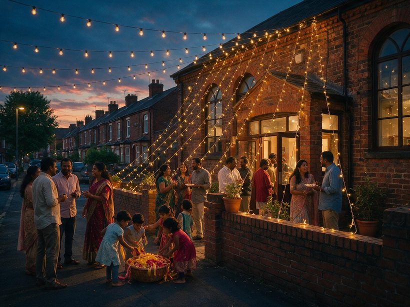 Malayali families gathering in a British city